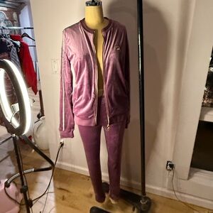 FILA grape purple velour Tracksuit Medium